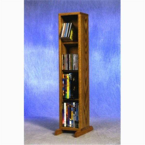 Wood Shed Solid Oak 4 Row Dowel CD-DVD Cabinet Tower 415 Combo